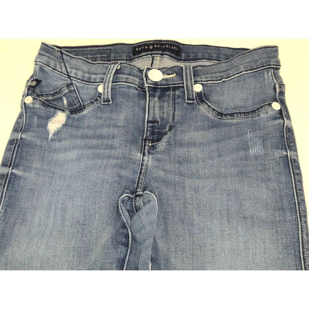 Rock & Republic Kashmere Skinny Jeans Womens Size 2 Blue Stretch Denim - Picture 8 of 13